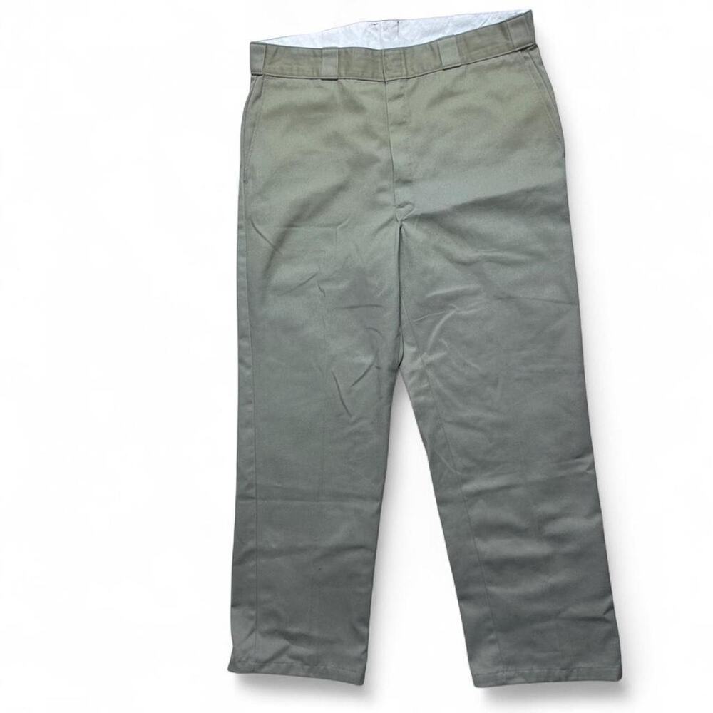 Dickies 80s Vintage 874 Work Pants Tan Khaki Made in USA Talon Zip 39”